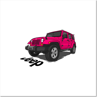 Jeep Wrangler - Pink Posters and Art